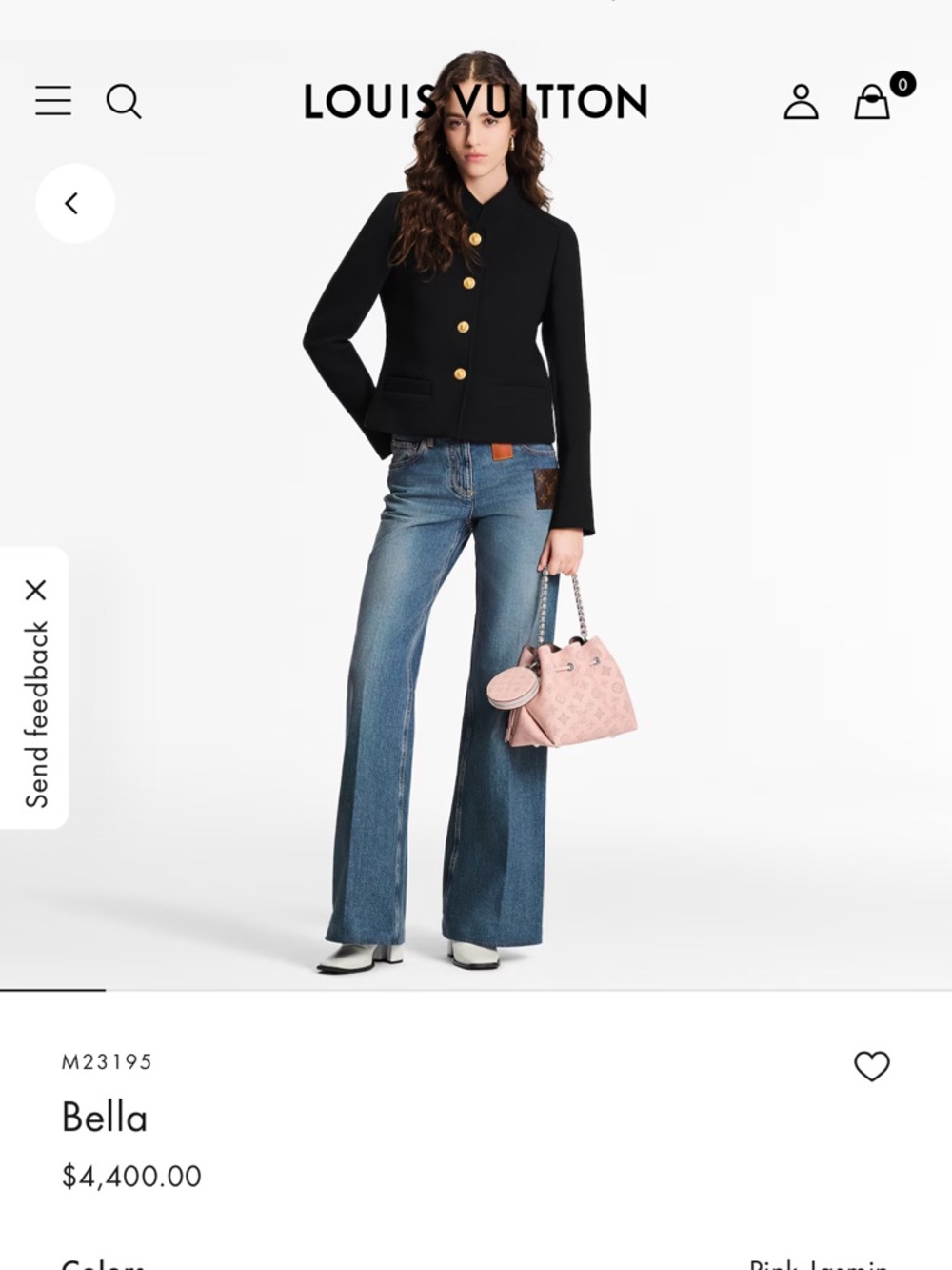 Luxury Pink Monogram Drawstring Bucket Bag with Chain Strap